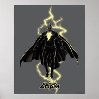 Black Adam Lightning Silhouette Graphic