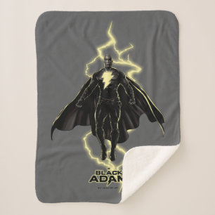 Black Adam Lightning Silhouette Graphic Sherpa Blanket