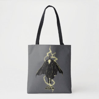 Black Adam Lightning Silhouette Graphic Tote Bag
