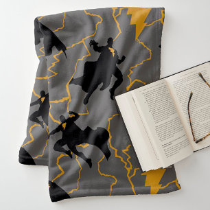 Black Adam Lightning Silhouette Pattern Fleece Blanket