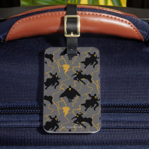 Black Adam Lightning Silhouette Pattern Luggage Tag
