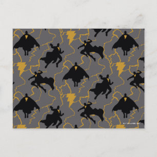 Black Adam Lightning Silhouette Pattern Postcard