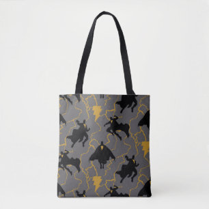 Black Adam Lightning Silhouette Pattern Tote Bag