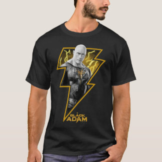 Black Adam Portrait Fill Lightning Bold T-Shirt