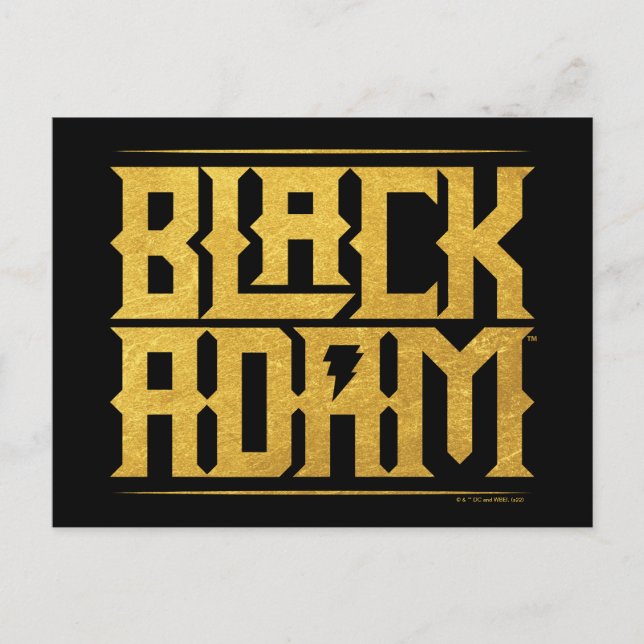 Black Adam Stacked Name Graphic Postcard (Front)