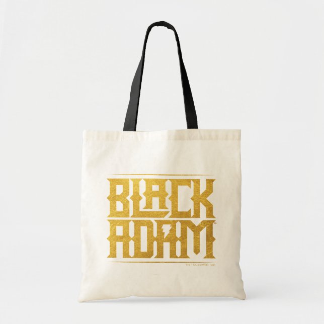 Black Adam Stacked Name Graphic Tote Bag (Front)