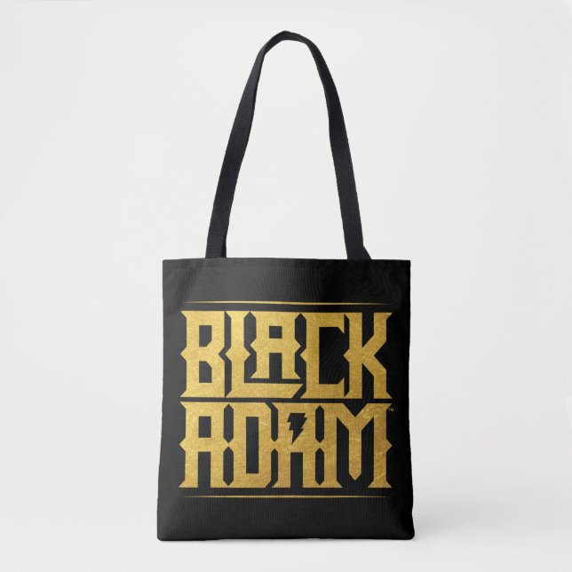 Black Adam Stacked Name Graphic Tote Bag (Front)