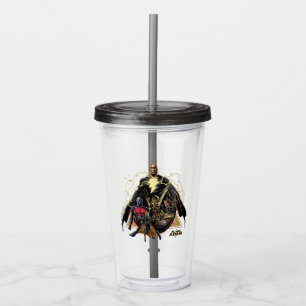 Black Adam Triangular Group Graphic Acrylic Tumbler