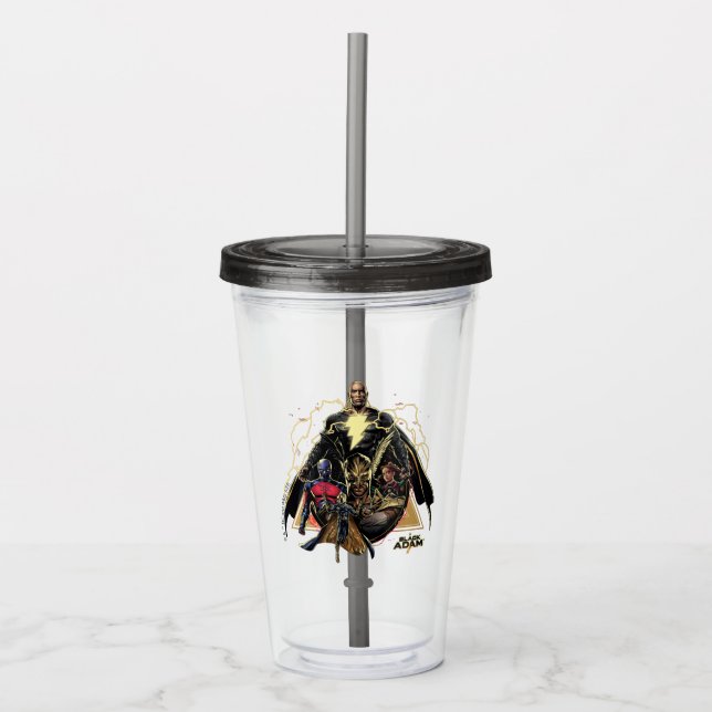 Black Adam Triangular Group Graphic Acrylic Tumbler (Front)
