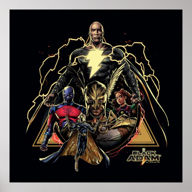Black Adam Triangular Group Graphic Poster (Front)