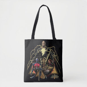 Black Adam Triangular Group Graphic Tote Bag