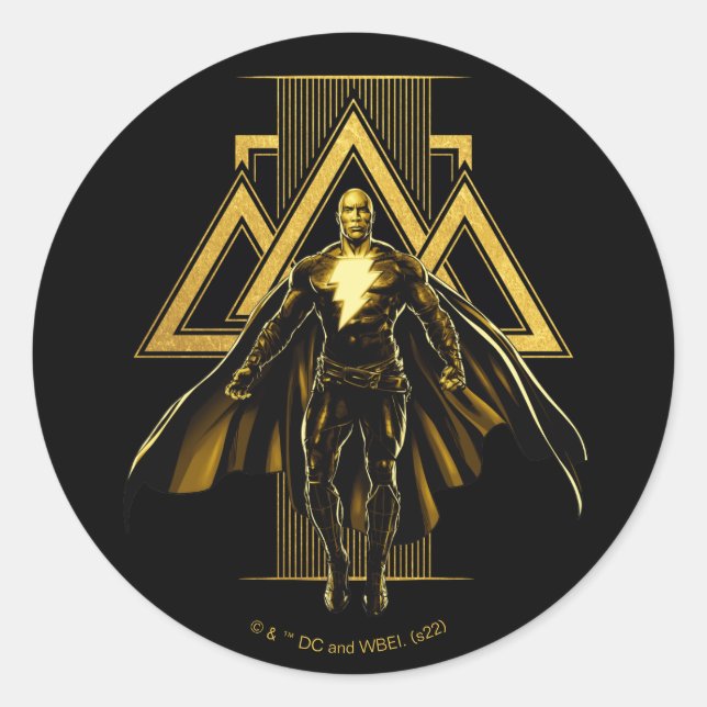 Black Adam Triangular Pillar Graphic Classic Round Sticker (Front)