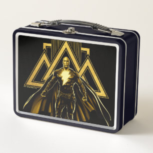 Black Adam Triangular Pillar Graphic Metal Lunch Box