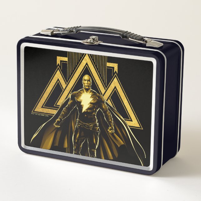 Black Adam Triangular Pillar Graphic Metal Lunch Box (Front)