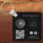 Black Add Custom Business Logo Photo Qr Code Keych