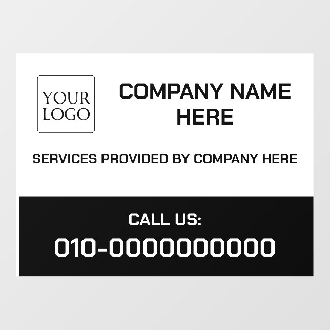 Black | Add Logo Business Promotion Car Truck Window Cling (Sheet)