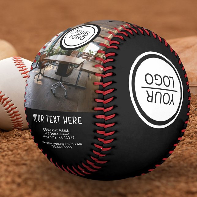 Black Add Logo Custom Text Company Photo Baseball (Creator Uploaded)