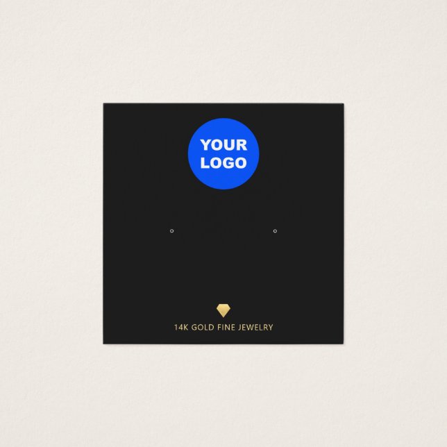 Black Add Logo Earring Fine Jewellery Display Card (Front)