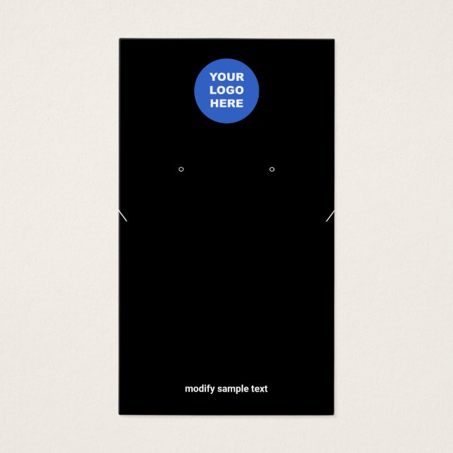 Black Add Logo Necklace and Earring Display Card (Front)