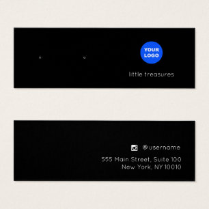 Black Add Logo Stud Earring Display Card