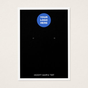 Black Add Logo White Border  Earring Display Card