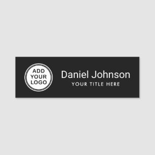 Black add your custom logo business staff employee name tag