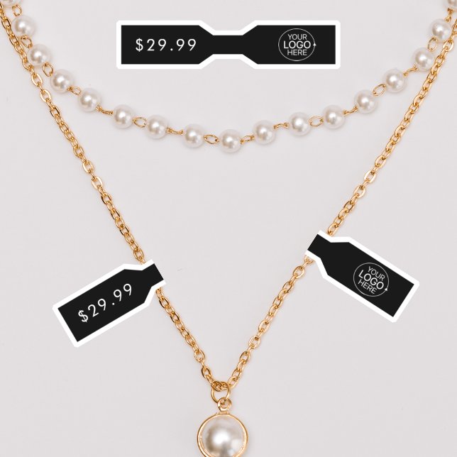 Black Add Your Logo Jewellery Tag Barbell Label (Black Add Your Logo Jewelry Tag Barbell Label )