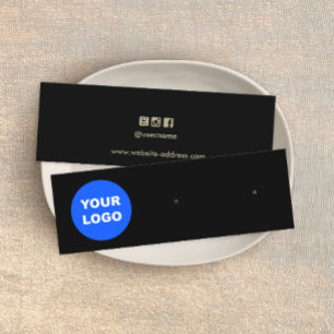 Black Add Your Logo Stud Earring Display Card