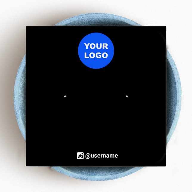 Black Add Your Logo Stud Earring Jewellery Display (Creator Uploaded)