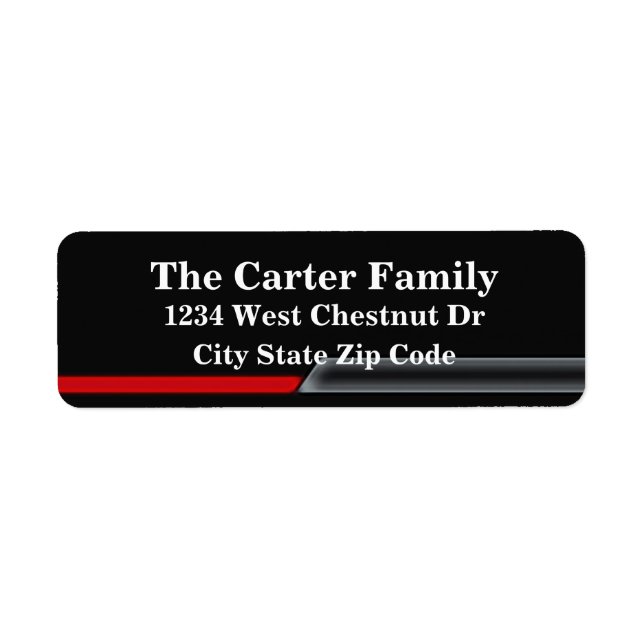 Black address return label bottom design (Front)