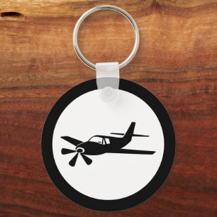 Black Aeroplane Designer Keychain