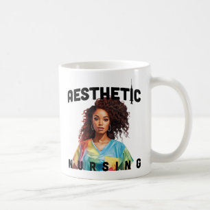 black aesthetic nurse personalised name rn gift coffee mug