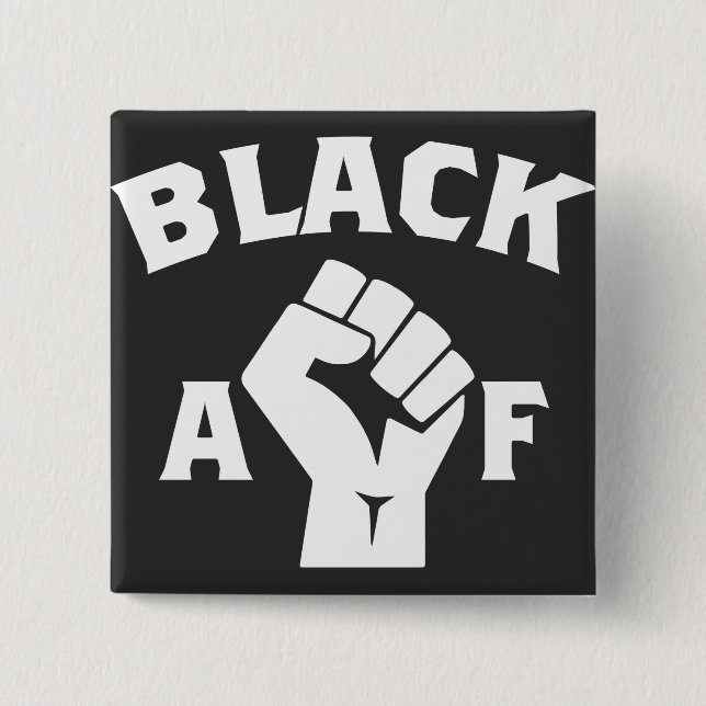 Black AF Fist 15 Cm Square Badge (Front)