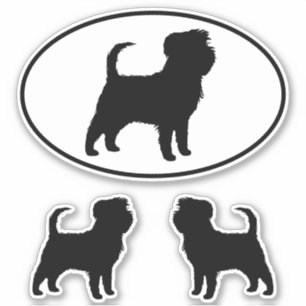 Black Affenpinscher Dog Silhouette Vinyl Stickers