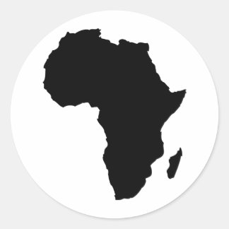 black africa shape classic round sticker