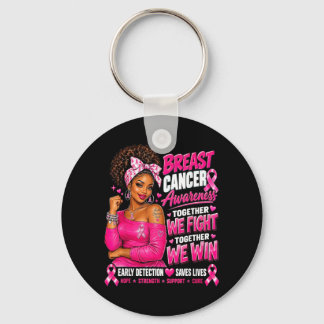 Black African Aamerican Women Breast Cancer Pink Key Ring