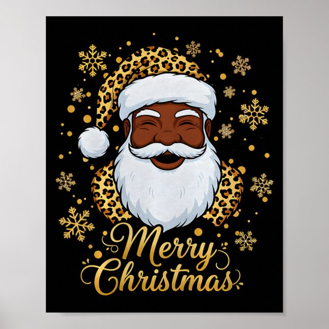 Black African Afro American Santa Claus Christmas  Poster (Front)