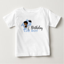 Black African American 1st Birthday Boy Shirt 