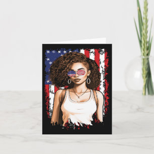 Black African American 4th Of July Flag Patriotic  Card