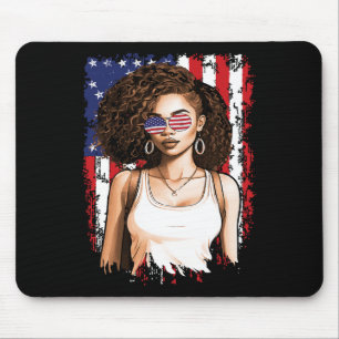 Black African American 4th Of July Flag Patriotic Mouse Mat