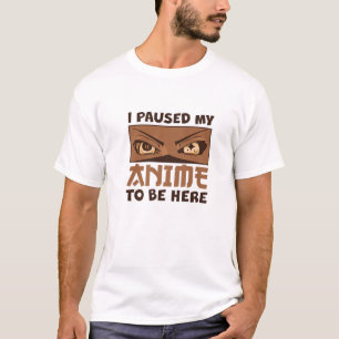 Black African American Anime Eyes Paused My Anime T-Shirt