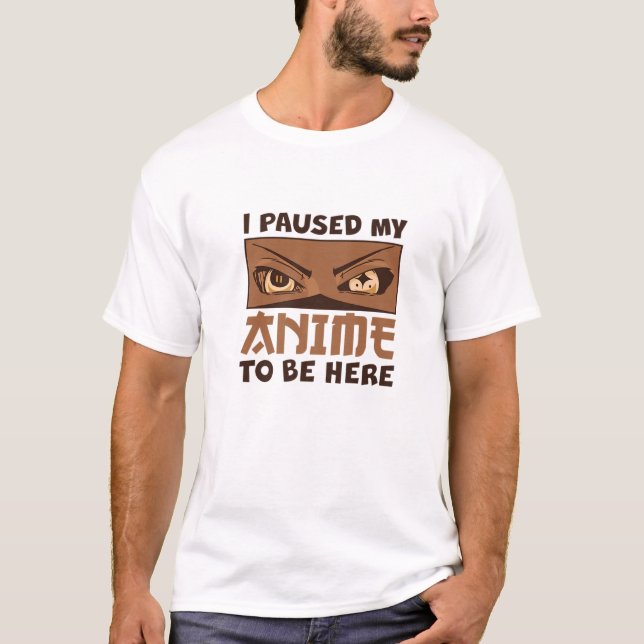 Black African American Anime Eyes Paused My Anime T-Shirt (Front)