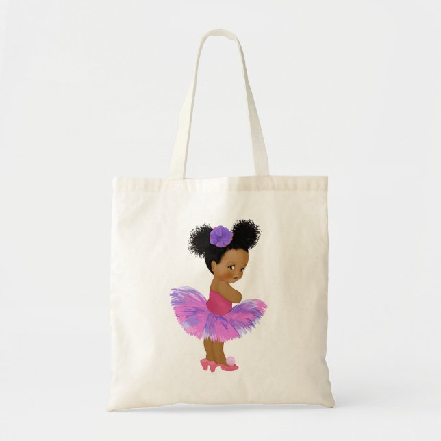 Black African American Baby Girl Tutu Tote Bag (Front)