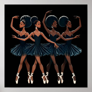 Black African American Ballerina Ballet Dance Girl Poster