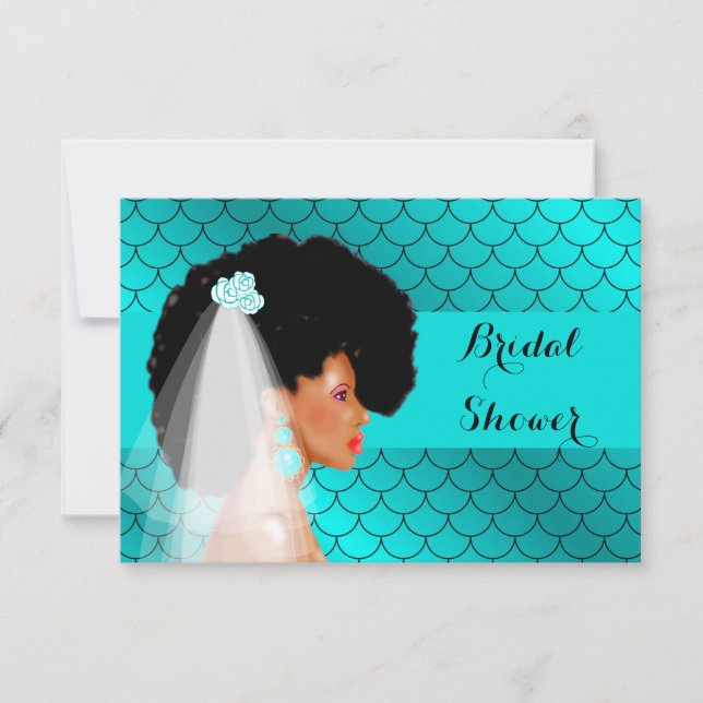 Black African American Bridal Shower Invitation (Front)