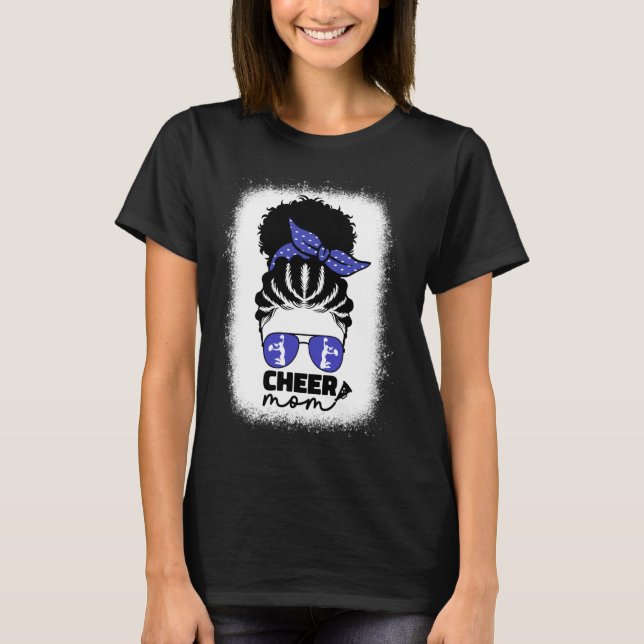 Black African American Cheer Mum Cheerleader Mum M T-Shirt (Front)