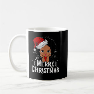 Black African American Girl Santa Hat Christmas Me Coffee Mug