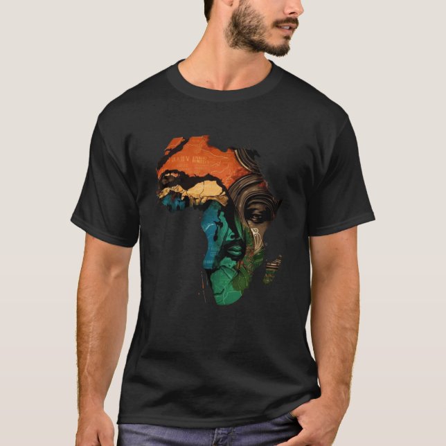 Black African American Pride and Roots Black Histo T-Shirt (Front)