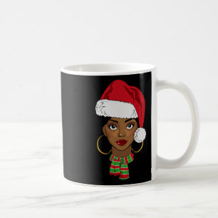 Black African American Santa Afro Christmas Melani Coffee Mug