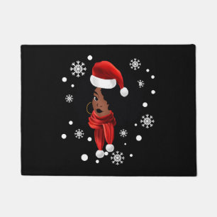 Black African American Santa Apparel Christmas Mel Doormat
